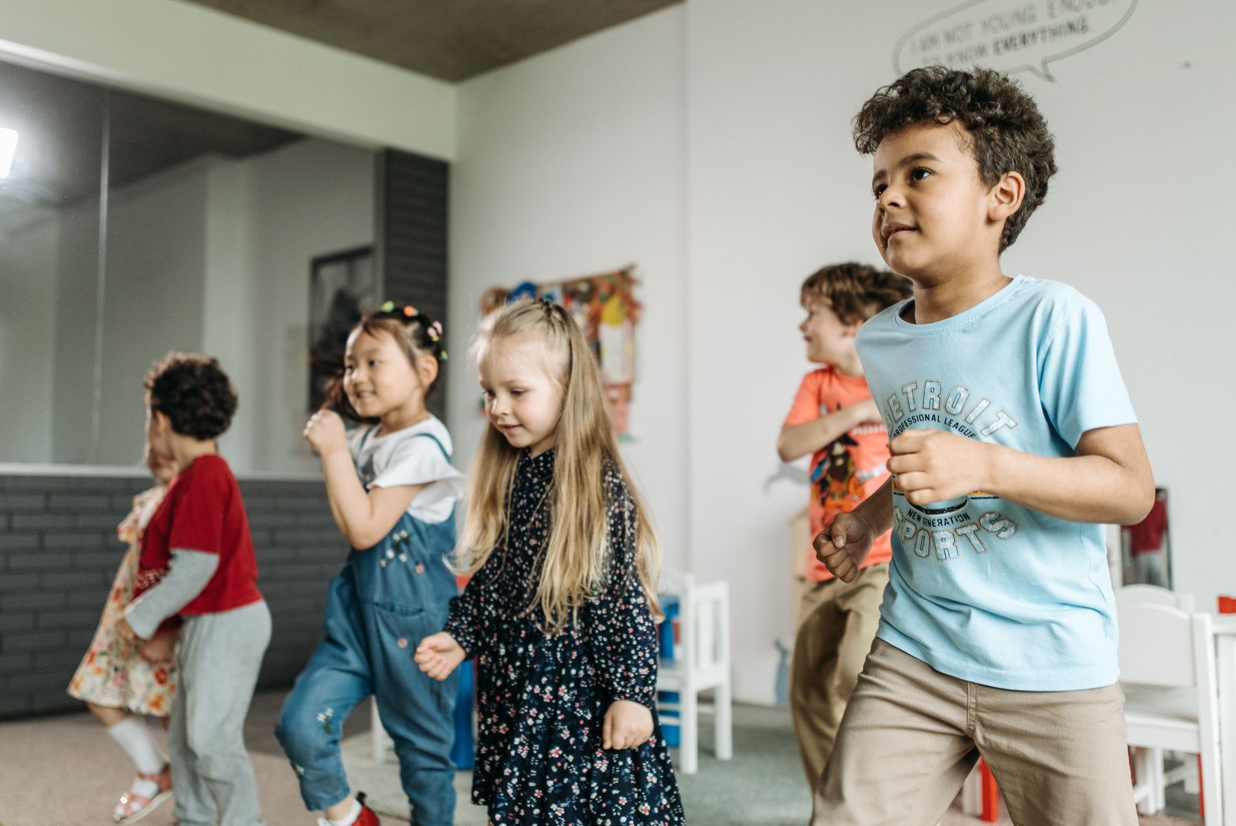 Children enjoying a lively movement class